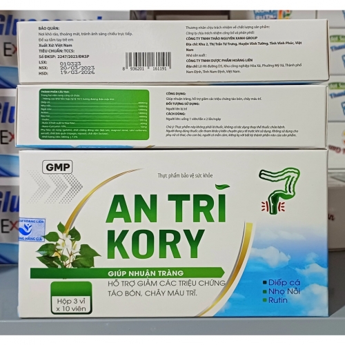 AN TRĨ KORY HỖ TRỢ GIẢM TÁO BÓN, CHẢY MÁU TRĨ