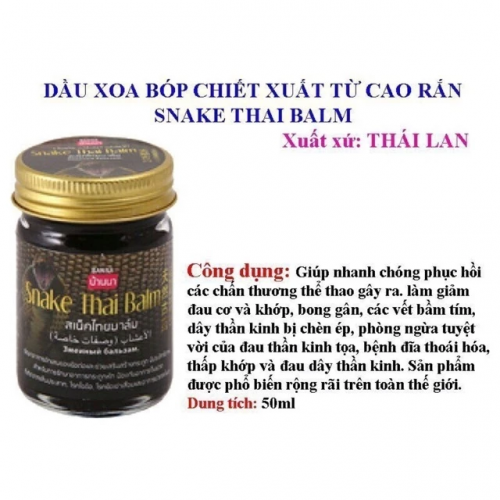 01 LỌ DẦU CÙ LÀ XOA BÓP CON HỔ - RẮN - BÒ CẠP BANNA THÁI LAN - LỌ 50GR