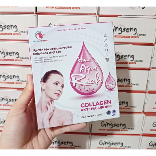 COLLAGEN HANA AQUA RICK. HỖ TRỢ BẢO VỆ DA, TĂNG ĐỘ ĐÀN HỒI CHO DA, GIÚP LÃO HÓA DA, LÀM ĐẸP DA, GIÚP DA SÁNG MỊN