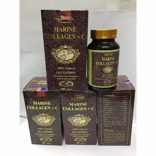 VIÊN UỐNG ĐẸP DA MARINE COLLAGEN+C GLUTATHION, GIÚP CHỐNG OXY HÓA, CHÓNG LÃO HÓA, SẠM DA