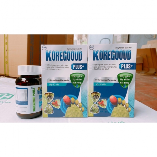 KOREGOOUD, hổ trợ giảm acid máu, giảm triệu chứng sưng, đau khớp do gout