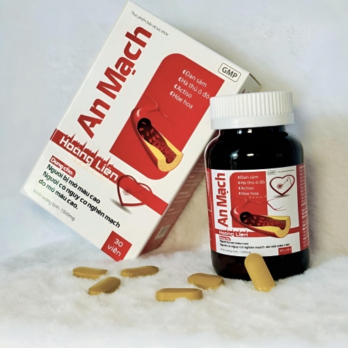 VIÊN UỐNG MỠ MÁU AN MẠCH HOÀNG LIÊN, LỌ 30 VIÊN. GIÚP GIẢM MÁU NHIỄM MỠ, GIẢM CHOLESTEROL MÁU,...
