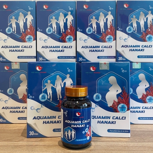 VIÊN UỐNG AQUAMIN CALCI HANAKI, LỌ 30 VIÊN. GIÚP GIẢM LOÃNG XƯƠNG, CÒI XƯƠNG Ở NGƯỜI LỚN VÀ TRẺ EM,...