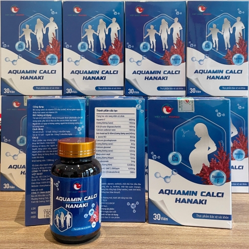 VIÊN UỐNG AQUAMIN CALCI HANAKI, LỌ 30 VIÊN. GIÚP GIẢM LOÃNG XƯƠNG, CÒI XƯƠNG Ở NGƯỜI LỚN VÀ TRẺ EM,...