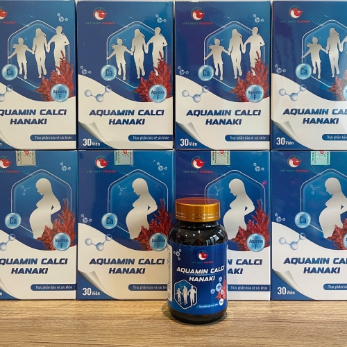 VIÊN UỐNG AQUAMIN CALCI HANAKI, LỌ 30 VIÊN. GIÚP GIẢM LOÃNG XƯƠNG, CÒI XƯƠNG Ở NGƯỜI LỚN VÀ TRẺ EM,...