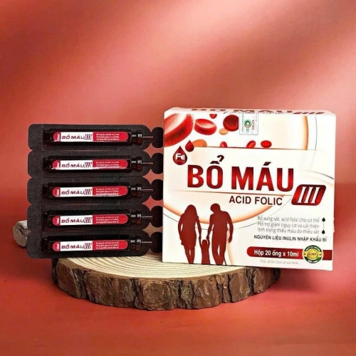 SIRO BỔ MÁU III, HỘP 20 ỐNG. GIÚP BỔ SUNG SẮT. ACID FOLIC GIẢM TÌNH TRẠNG THIẾU MÁU DO THIẾU SẮT,...