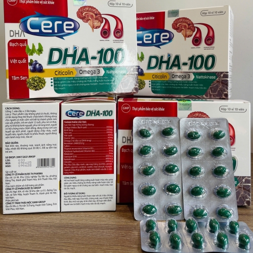 VIÊN UỐNG BỔ NÃO CERE DHA-100. GIÚP GIẢM THIỂU NĂNG TUẦN HOÀN NÃO, DI CHỨNG SAU TAI BIẾN MẠCH MÁU NÃO,...