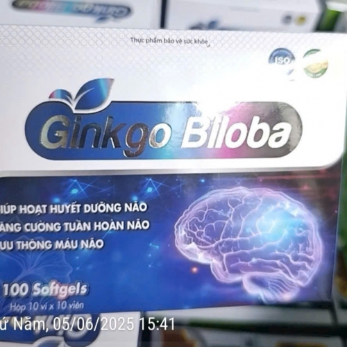 VIÊN UỐNG BỔ NÃO GINKGO BILOBA., HỘP 100 VIÊN. GIÚP GIẢM HOA MẮT, CHÓNG MẶT, TÊ BÌ CHÂN TAY, RỐI LOẠN TIỀN ĐÌNH,..