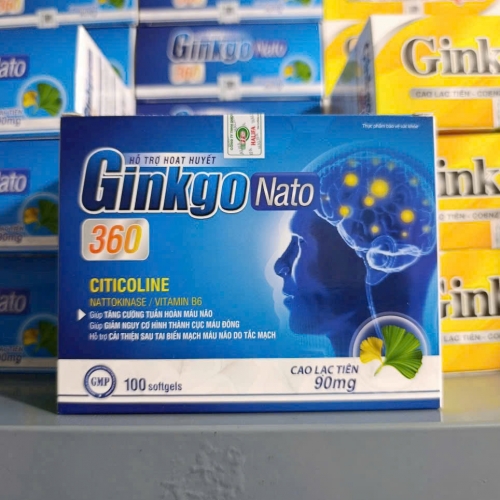 VIÊN UỐNG BỔ NÃO GINKGO NATO 360 XANH DƯƠNG, HỘP 100 VIÊN, GIÚP GIẢM ĐÂU ĐẦU, MẤT NGỦ, GIẢM TRÍ NHỚ,...