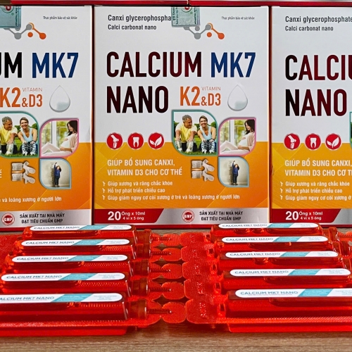 SIRO ỐNG BỔ SUNG CALCIUM MK7 NANO K2&D3. GIÚP GIẢM CÒI XƯƠNG Ở TRẺ VÀ LOÃNG XƯƠNG Ở NGƯỜI LỚN,...