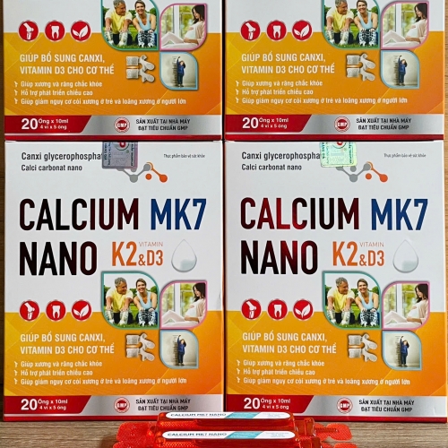 SIRO ỐNG BỔ SUNG CALCIUM MK7 NANO K2&D3. GIÚP GIẢM CÒI XƯƠNG Ở TRẺ VÀ LOÃNG XƯƠNG Ở NGƯỜI LỚN,...
