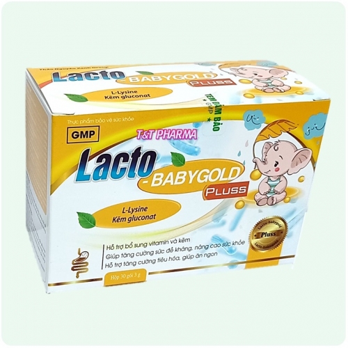 MEN GÓI LACTO BABYGOLD PLUSS VOI CAM. BỔ SUNG VITEMIN VÀ KẼM, TĂNG CƯỜNG HỆ TIÊU HÓA