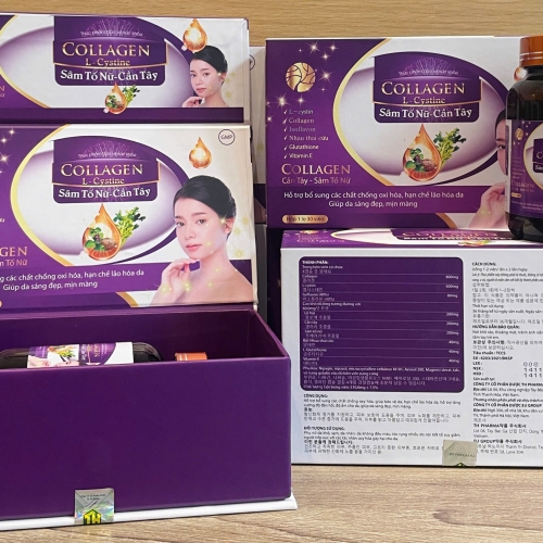 VIÊN UỐNG ĐẸP DA COLLAGEN L-CYSTINE SÂM TỐ NỮ CẦN TÂY. GIÚP DA SÁNG ĐẸP MỊN MÀNG, CHỐNG LÃO HÓA,..