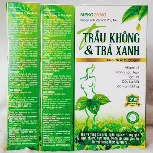 DUNG DỊCH VỆ SINH PHỤ NỮ TRẦU KHÔNG & TRÀ XANH. GIÚP NGĂN NGỪA VI TRÙNG GÂY VIÊM NHIỄM, NẤM NGỨA. MANG LẠI CẢM GIÁC TỰ TIN VỚI HƯƠNG THƠM QUYẾN RŨ...
