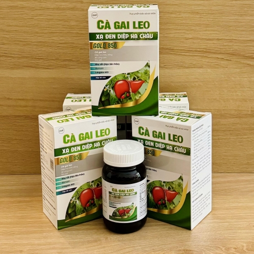 VIÊN UỐNG BỔ GAN CÀ GAI LEO XẠ ĐEN DIỆP HẠ CHÂU GOLD 850, LỌ 60 VIÊN. GIÚP GIẢI ĐỘC, MÁT GAN, VÀNG DA, MẨN NGỨA, MỀ ĐAY,...DO GAN YẾU