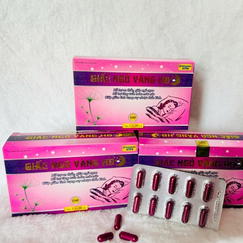 VIÊN UỐNG GIẤC NGỦ VÀNG HD, HỘP 30 VIÊN.GIÚP TĂNG TUẦN HOÀN MÁU NÃO, GIẢM TÌNH TRẠNG SUY NHƯỢC THẦN KINH