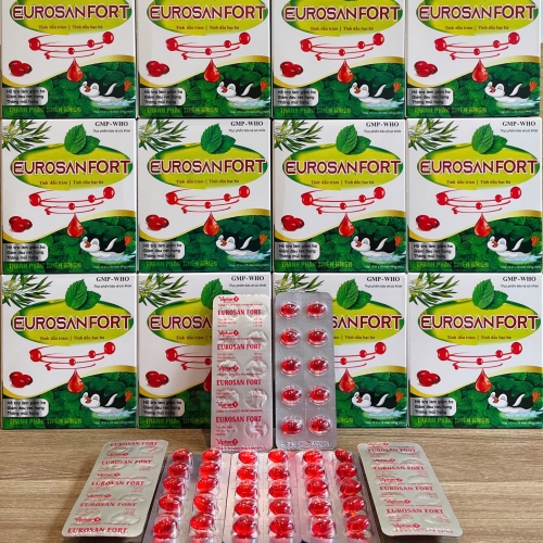 VIÊN UỐNG HO DẦU EUROSANFORT CÁNH CỤT ĐỎ, HỘP 100 VIÊN. GIÚP GIẢM HO KÉO DÀI, HO ĐỜM, NGỨA RÁT HỌNG, KHẢN TIẾNG ĐAU HỌNG,...