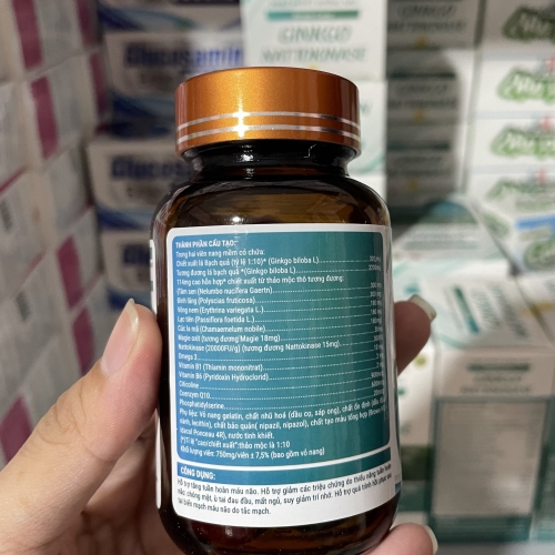 HOẠT HUYẾT DƯỠNG NÃO GINKGO NATTOKINASE, LỌ 30 VIÊN.GIÚP GIẢM CHÓNG MẶT , Ù TAI ĐAU ĐẦU, MẤT NGỦ, SUY GIẢM TRÍ NHỚ,...