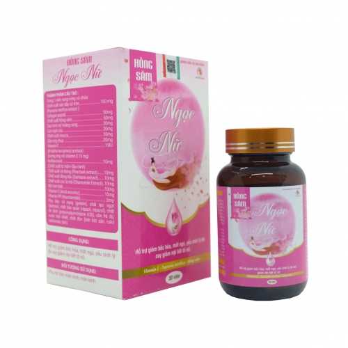 VIÊN UỐNG NỘI TIẾT TỐ HỒNG SÂM NGỌC NỮ, HỘP 30 VIÊN. GIÚP ĐẸP DA, TĂNG CƯỜNG CHỨC NĂNG SINH LÝ NỮ,..