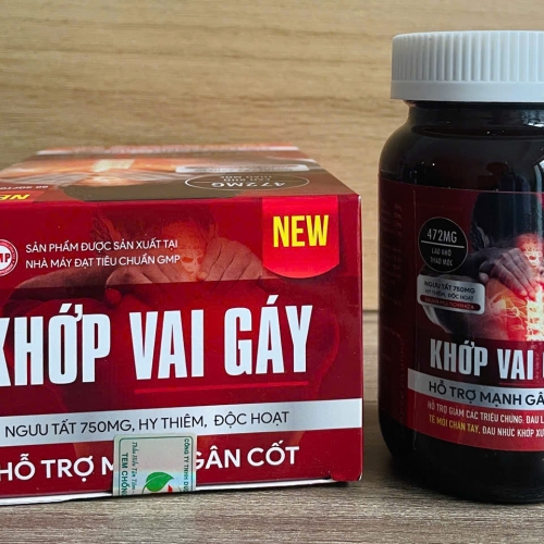 VIÊN UỐNG KHỚP VAI GÁY, LỌ 60 VIÊN. GIÚP GIẢM THOÁI HÓA ĐỐT SỐNG CỔ, ĐAU MỎI XƯƠNG KHỚP,...