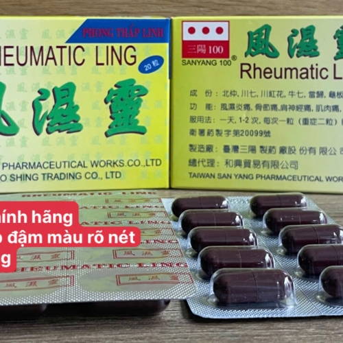 VIÊN XƯƠNG KHỚP RHEUMATIC LING - PHONG THẤP LINH, HỘP 20 VIÊN. HỖ TRỢ ĐIỀU TRỊ PHONG THẤP, THẢO DƯỢC GIẢM ĐAU KHỚP, VIÊM KHỚP, THOÁI HÓA KHỚP,...HÀNG CHÍNH HÃNG LOẠI 1