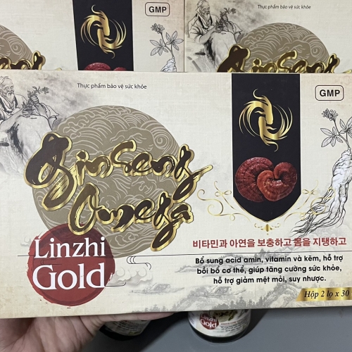 VIÊN SÂM GINSENG OMEGA LINZHI GOLD (Hộp Gỗ 2 lọ x 30 Viên). GIÚP TĂNG CƯỜNG SỨC KHOẺ, GIẢM MỆT MỎI, SUY NHƯỢC,...