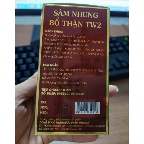 SÂM NHUNG BỔ THẬN TW2. HỖ TRỢ TĂNG CƯỜNG KHẢ NĂNG SINH LÝ NAM GIỚI