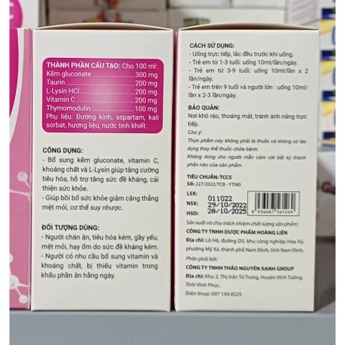 KẼM ỐNG ZINC - THYMO KORY. GIÚP TĂNG CƯỜNG HỆ TIÊU HÓA, BỒI BỔ SỨC KHỎE, GIẢM CĂNG THẲNG, MỆT MỎI