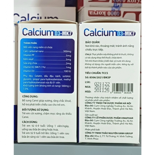  CALCIUM D3-MK7. BỔ SUNG CANXI CHẮC XƯƠNG, RĂNG