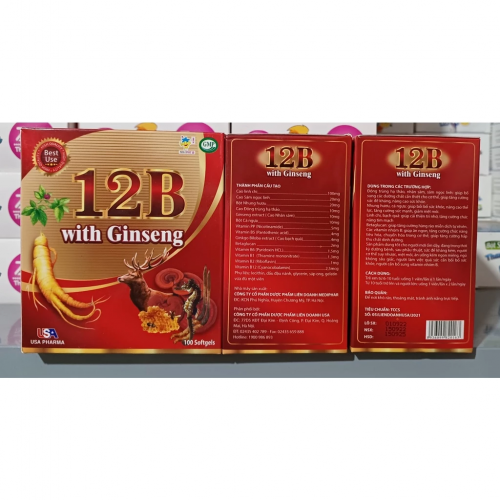 VITAMIN 12B WITH GINSENG. HỖ TRỢ TĂNG CƯỜNG SỨC ĐỀ KHÁNG, NÂNG CAO SỨC KHỎE