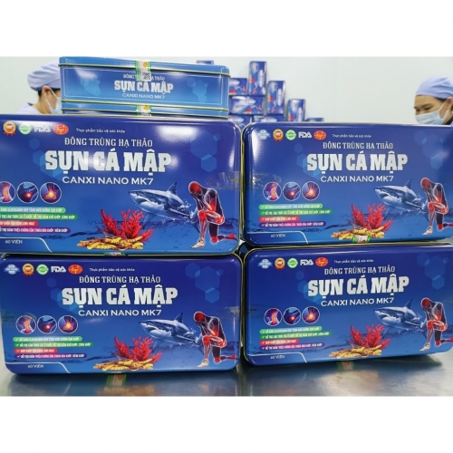 VIÊN UỐNG ĐÔNG TRÙNG HẠ THẢO SỤN VI CÁ MẬP CANXI NANO MK7, HỘP THIẾC 60 VIÊN. GIÚP GIẢM KHÔ KHỚP, THOÁI HÓA, VIÊM KHỚP,...