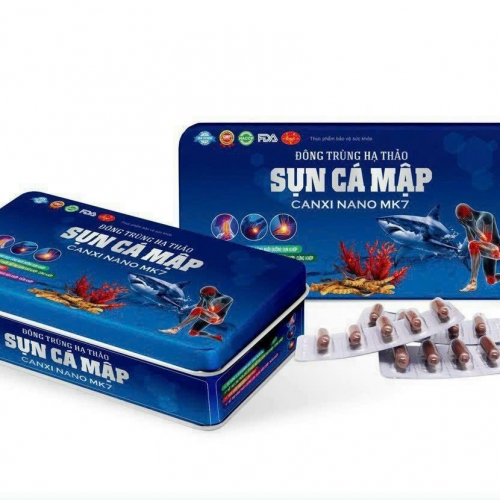VIÊN UỐNG ĐÔNG TRÙNG HẠ THẢO SỤN VI CÁ MẬP CANXI NANO MK7, HỘP THIẾC 60 VIÊN. GIÚP GIẢM KHÔ KHỚP, THOÁI HÓA, VIÊM KHỚP,...