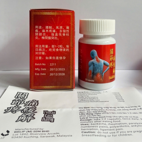 VIỂN UỐNG XƯƠNG KHỚP THOÁI CỐT NANG - CHAI CAO LỌ 20 VIÊN. GIÚP GIẢM ĐAU LƯNG, THẤP KHỚP, TÊ BÌ CHÂN TAY, THOÁT VỊ ĐĨA ĐỆM, GOUT,....HÀNG CHÍNH HÃNG LOẠI 1