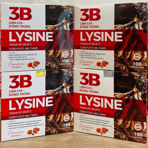 VIÊN UỐNG BỔ SUNG VITAMIN 3B LINH CHI ĐÔNG TRÙNG LYSINE HỘP 100v. GIÚP GIẢM CĂNG THẲNG MỆT MỎI, TÊ BÌ CHÂN TAY,...