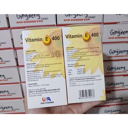 VITAMIN E 400 HOA HƯỚNG DƯƠNG, HỖ TRỢ LÀM TRẺ HÓA DA, NGĂN NGỪA LÃO HÓA, LÀM ĐẸP DA