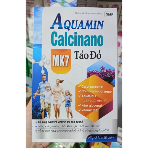 AQUAMIN CALCINANO MK7 TÁO ĐỎ HỘP GỖ. HỖ TRỢ XƯƠNG VÀ RẮNG CHẮC KHỎE, GIÚP PHÁT TRIỂN CHIỂU CAO, GIẢM NGUY CƠ CÒI XƯƠNG