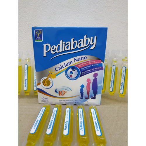 SIRO ỐNG PEDIABABY CALCIUM NANO, GIÚP PHÁT TRIỂN CHIỀU CAO, TĂNG CƯỜNG ĐỀ KHÁNG, BỔ SUNG DHA