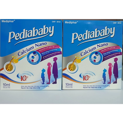 SIRO ỐNG PEDIABABY CALCIUM NANO, GIÚP PHÁT TRIỂN CHIỀU CAO, TĂNG CƯỜNG ĐỀ KHÁNG, BỔ SUNG DHA