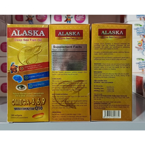 BỔ MẮT ALASKA OMEGA 369 WITH COENZYM Q10. HỖ TRỢ TĂNG CƯỜNG TRÍ NHỚ, SÁNG MẮT