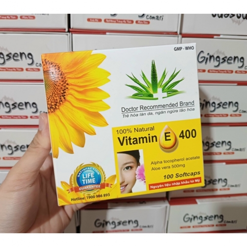 VITAMIN E 400 HOA HƯỚNG DƯƠNG, HỖ TRỢ LÀM TRẺ HÓA DA, NGĂN NGỪA LÃO HÓA, LÀM ĐẸP DA