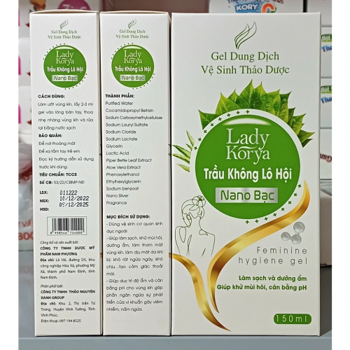 DUNG DỊCH VỆ SINH LADY KORYA TRẦU KHÔNG LÔ HỘI - NANO BẠC. HỖ TRỢ LÀM SẠCH VÀ DƯỠNG ẨM, GIÚP KHỬ MÙI HÔI, CÂN BẰNG HP