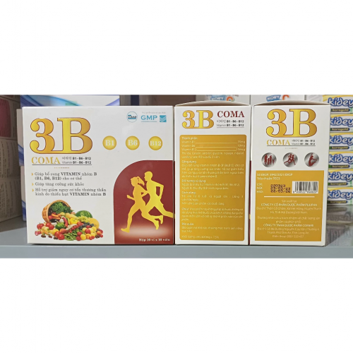 VITAMIN 3B COMA. GIÚP BỔ SUNG VITAMIN NHÓM B (B1,B6,B12) CHO CƠ THẾ, GIÚP TĂNG CƯỜNG SỨC KHỎE