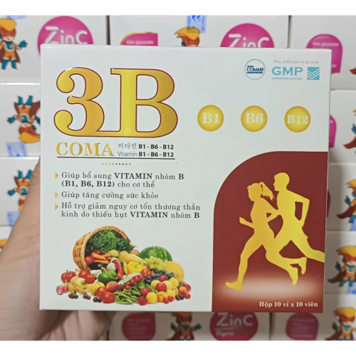 VITAMIN 3B COMA. GIÚP BỔ SUNG VITAMIN NHÓM B (B1,B6,B12) CHO CƠ THẾ, GIÚP TĂNG CƯỜNG SỨC KHỎE