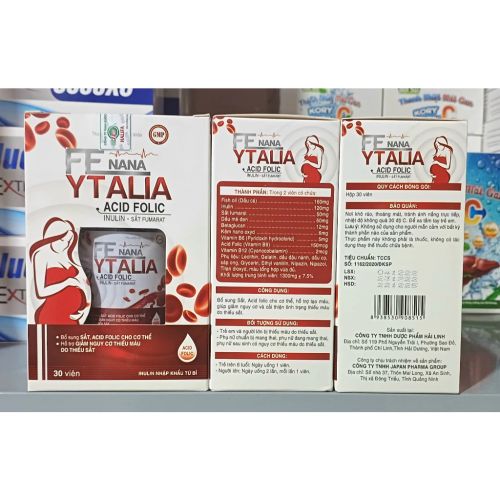 SẮT FE NANA YTALIA. BỔ SUNG SẮT, ACID FOLIC CHO CƠ THỂ, GIẢM TÌNH TRẠNG THIẾU MÁU DO THIẾU SẮT