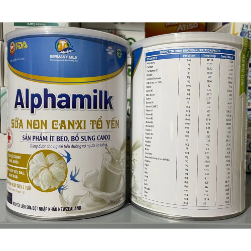 SỮA NON CANXI TỔ YẾN ALPHAMILK, LON 900GR . GIÚP CUNG CẤP NĂNG LƯỢNG VÀ DINH DƯỠNG CHO TRẺ EM VÀ NGƯỜI LỚN