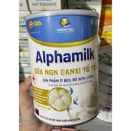 SỮA NON CANXI TỔ YẾN ALPHAMILK, LON 900GR . GIÚP CUNG CẤP NĂNG LƯỢNG VÀ DINH DƯỠNG CHO TRẺ EM VÀ NGƯỜI LỚN