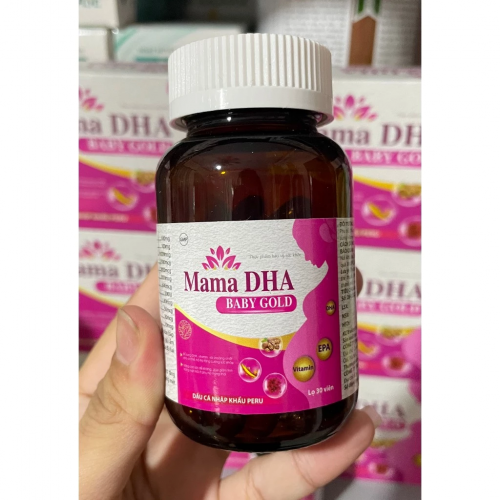 VIÊN UỐNG BỔ BẦU MAMA DHA BABY GOLD - HỘP GỖ 1 LỌ X 30 VIÊN. BỔ SUNG DHA, VITAMIN VÀ KHOÁNG CHẤT, TĂNG CƯỜNG SỨC KHOẺ