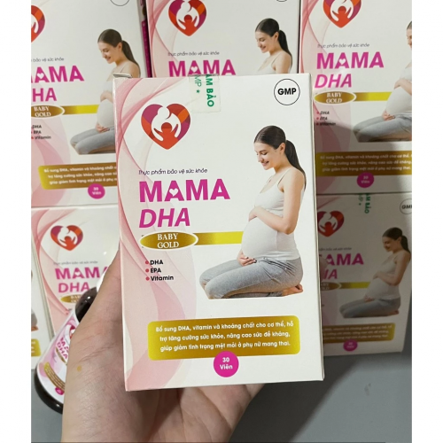 VIÊN UỐNG BỔ BẦU MAMA DHA BABY GOLD. GIÚP BỔ SUNG DHA, VITAMIN VÀ KHOÁNG CHẤT CHO CƠ THỂ, TĂNG CƯỜNG SỨC KHOẺ