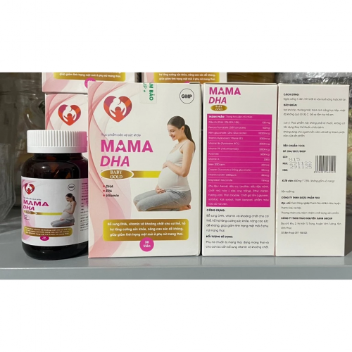 VIÊN UỐNG BỔ BẦU MAMA DHA BABY GOLD. GIÚP BỔ SUNG DHA, VITAMIN VÀ KHOÁNG CHẤT CHO CƠ THỂ, TĂNG CƯỜNG SỨC KHOẺ