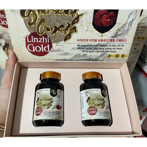VIÊN SÂM GINSENG OMEGA LINZHI GOLD (Hộp Gỗ 2 lọ x 30 Viên). GIÚP TĂNG CƯỜNG SỨC KHOẺ, GIẢM MỆT MỎI, SUY NHƯỢC,...